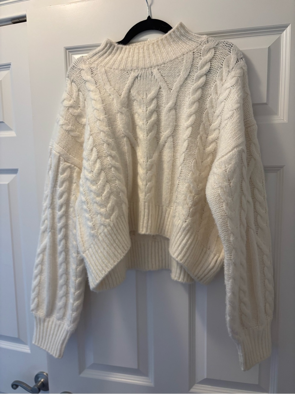 Steve Madden Cream Cable Knit Turtleneck Sweater